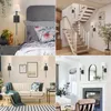 Wall Lamp Dining Room Living Bedroom Bedside American Fabric Bathroom Light Mirror Front Restroom El Stair