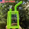 7.3 "Glass Bong Green Drink Bottle Reting Water Pipe Hookah Bong + Glass Bowl