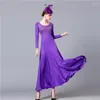 Vêtements de scène violet femmes robe de valse pour danse de salon robes de danse espagnole Standard Flamenco Costumes modernes