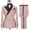 Mäns kostymer Blazers 2023 Senaste design Luxury Men Set Set Slim Fit Groomsmen Groom Wedding Dress Tuxedos Costume Homme Mariage 2PCsblazerpants 230720