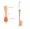 Spazzole da bagno Spugne Scrubber Setole di cinghiale naturale Spa Spazzola per il viso Viso con manico in legno Rimuovi punti neri Rub Nail Drop JL1662