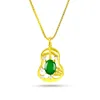 Pendentif Colliers Mode Lumière Jaune Or Couleur Collier Pour Femmes Vert Pierre Jewlery Calcédoine Jade Pierre Précieuse Chaîne Cadeaux