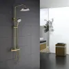 Conjunto de chuveiro termostático escovado ouro para banheiro misturador de chuveiro escovado ouro constante misturador de chuveiro de luxo escova de banheiro fosco torneira234Q