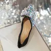 Scarpe eleganti da donna scarpe a punta colorate ballerine glitterate perline perline bowknot mocassini da donna scarpe piatte in cristallo firmate mocassini comodi L230721