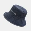 Czapki czapki myte jeansowe kubełko kapelusz dzieci szeroka bawełniana bawełniana rybak hat dziewczęta chłopcy Summer Panama Sun Hat Outdoor Beach Cap x0810