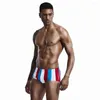 Herren Bademode Europäische und amerikanische gestreifte bedruckte Badehose Sexy eng anliegende Beachwear 2023 Badeanzug Sommer Strand Surfen