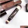 Ensemble de sablier de pinceaux de maquillage - 10 pièces poudre fard à paupières fard à paupières anti-cernes Eyeliner Smudger manche en métal bronze foncé cosmétiques Dr Dhwev