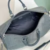 Borsone da uomo da 50 cm Borsa da uomo firmata Tote Bag Denim Ricamo Fiore Borsa di lusso Borsa da cuscino da donna Borsa da viaggio da viaggio di alta qualità Weekend Borsa da viaggio di grande capacità