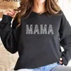 Damen Hoodies Leopard Print Mama Sweatshirt Gepard für Muttertag Frauen Langarm Pullover Geschenke Mama Casual Hoodie