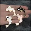 Pins broszki sieraden yin yang koi pins japanse vis goudvis harde emaille reversspeldjes odznaki broszki zwierząt klooection dla frie dhrzk