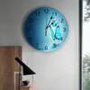 ساعات الحائط الفراشة الزرقاء بلينغ على مدار الساعة غرفة أطفال حديثة ديكور ديكور رقمي ملصقات المعيشة الرقمية