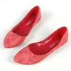 Dress Shoes Ladies European And American Style Snake Texture Plus Size 48-33 Pointed Toe Women Single Casual Flats Dancing Kvoll Shoes Red L230721