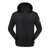 Men's Jackets 2023 Men Fashion Spring Windproof Waterproof Hooded Autumn Outdoor Breathable Big Size Detachable Hat Jacket