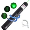Krachtige laserzaklampen 3000m 532nm 10 Mile SOS Militaire Lazer-zaklamp Groen Rood Blauw Violet licht USB oplaadbaar Laseraanwijzers Pen lange straal zaklamp