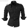 Men's Casual Shirts Jeansian Men's Dress Shirts Casual Stylish Long Sleeve Designer Button Down 8397 WineRed L230721