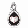 Cuore di un ciondolo in rame con ciondolo a forma di cerchio per giocatore di baseball per connettore braccialetto collana accessori per gioielli regalo da donna214Z