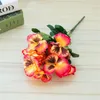 Decorative Flowers Artificial Flower Five-Fork Garden Home Decoration Fake Plant Silk Simulation Bonsai Living Room Wedding Supplies