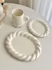 Plates French Ins Style Ceramic Plate Pure White Fried Dough Twists Side Mug Western Breakfast Dessert