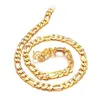 Real Solid 24K Yellow Gold necklace Curb chain Link Chain257d