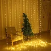 Cordas 3x1M 3x2M 3x3M Cortina de Cortina de Corda de Corda de Luz com Controle Remoto de Natal ao Ar Livre LED de Fada Festa de Casamento Jardim Guirlanda