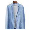 Costumes pour hommes arrivée haute qualité costume en lin hommes mode printemps simple boutonnage blazers décontractés taille S M L XL 2XL