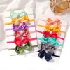 6 Stücke Neugeborenen Bögen Elastische Haarbänder Stirnbänder für Baby Mädchen Blume Nylon Infant Kleinkind Haarband Kopfbedeckungen Kinder Haar Zubehör