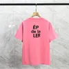 23fw USA Pink French French Letter Logo T Shirt High Street Tee Vintage Spring Summer Short Sleeve Skateboard Men Women Tshirt