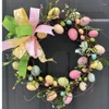 Fiori decorativi 10 Stile Fiocco Nastro Uova di Pasqua Ghirlanda Decorazione per feste in rattan Fiore Ornamenti per porte Decorazione da parete