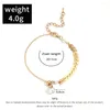 Charm Armband Aprilwell One Piece Splicing Wheat Chain Armband Anklet For Women Gold Plated Bohemian Pearl Elegant Cuff Armband Jewelry