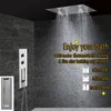 Bathroom Concealed Shower Panel Wall Mounted Thermostatic Temperature Control Valve Faucet Mixer Tap Ceiling Shower Head Rain Mist332g