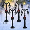 Dekoracyjne figurki 12PCS Mini Christmas Lampa Post Village Fairy Train Lantern Miniature Street na akcesoria dla lalek