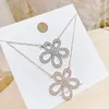 Pendentif Colliers Shine Zircon Fleur Visage Pendentifs Pour Femmes Mode De Luxe Marque Coréenne Bijoux Z035