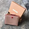 2021New Famous Designer M Walls Cardholder Fashion Luxury Top Quality Goatskin Womens Three Folds Wallet Money Clip med Box Pin224V