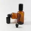 2019 Ny heta försäljning 30 ml Amber Fragrance Glass Roller flaska Essential Oil SS Roller Ball Aromaterapy Bottle 440pcs/Lot FQAOV