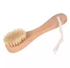 Spazzole da bagno Spugne Scrubber Setole di cinghiale naturale Spa Spazzola per il viso Viso con manico in legno Rimuovi punti neri Rub Nail Drop JL1662