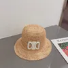 Summer Straw Hat Designer Bucket Hats Women Men Casquette ręcznie robiony płaski rybak cap lady trawiaste warkocz plażowy kapelusz słoneczny