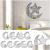 Andra festliga festförsörjningar Islamiska muslimska väggdekor klistermärke 3D Ramadan Kareem Moon Star Akryl Mirror Decals Drop Delivery Home DHVI3