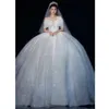 Vintage arabski linijka ślubna sukienki ślubne Suknie ślubne kochanie Bling błyszcząca suknia przycisk Train Butt Plus Size Formal Bride Dubai Elegancka sukienka śr.