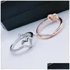 Band Ringen Sierlijke Vrouwen Ring Holle Hart Voor Paar Belofte Oneindigheid Eeuwigheid Liefde Sieraden Boho Anillos Mujer Bff Geschenken Drop Leveren Dhtpi