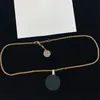 Circle Slide Halsband Kvinnor Vintage Cooper Pendant Halsband 18K Guldpläterade fulla diamanthalsband för Lady Gold Justerbara halssmycken