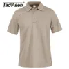 Polos pour hommes TACVASEN Polo d'été respirant T-shirts T-shirt à manches courtes pour hommes Séchage rapide Armée Travail d'équipe Golf T-shirt Tops Vêtements de randonnée 230720