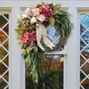 Dekoracyjne kwiaty wieniec wieńca różowy ozdoby hortensji frontowe wiszące ogród okno ścian ślub świąteczny dekoracja na świeżym powietrzu B0F3