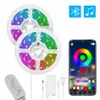 RGB LED Strip Light SMD5050 5M RGB TAPE DC12V LED -remsor Lätt flexibel striplampa med ny design IR Bluetooth Music Controller T232V