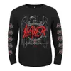 Мужские футболки Slayer Show No Mercy с длинным рубашкой Mens Vintage Tshirt Harajuku Streetwear Hip Hop Cotton Tee Tops J230721