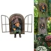 Decoraciones de jardín estatua de gnomo travieso elfo fuera de la puerta árbol abrazador hogar patio decoración 230721