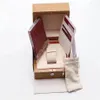 Original Matching Papers Security Card Gift Bag Top Wood Watch Box per omga Boxes Libretti Orologi Stampa Custom Card watch ca303x