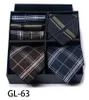 Шея галстуки vagueltette полосатые 3pcs Pocket Square Men Tie Tie Luxury Gift Set для мужчин Свадебная вечеринка с коробкой 230721