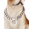 15 mm Metall-Hundetrainings-Choke-Kettenhalsband für große Hunde, Pitbull, Bulldogge, starkes Silber-Gold-Edelstahl-Slip-Hundehalsband Y20227G