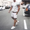 Męskie dresy ustawione staje się odzież uliczna Męska Tshirt Set Summer Beach Luxury 3D Printing Men Tracksuit Oversied Clothing Shorts Stroje L230720