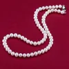 New Fine huge Pearls Jewelry Charming 7-8mm south seas white pearl necklace 18inch 925 silver clasp293o